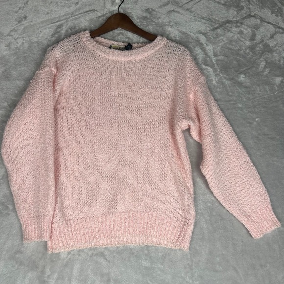 Vintage 80's Diane Von Furstenberg Pink Knit Sweater Pullover Women's Large - Picture 1 of 15